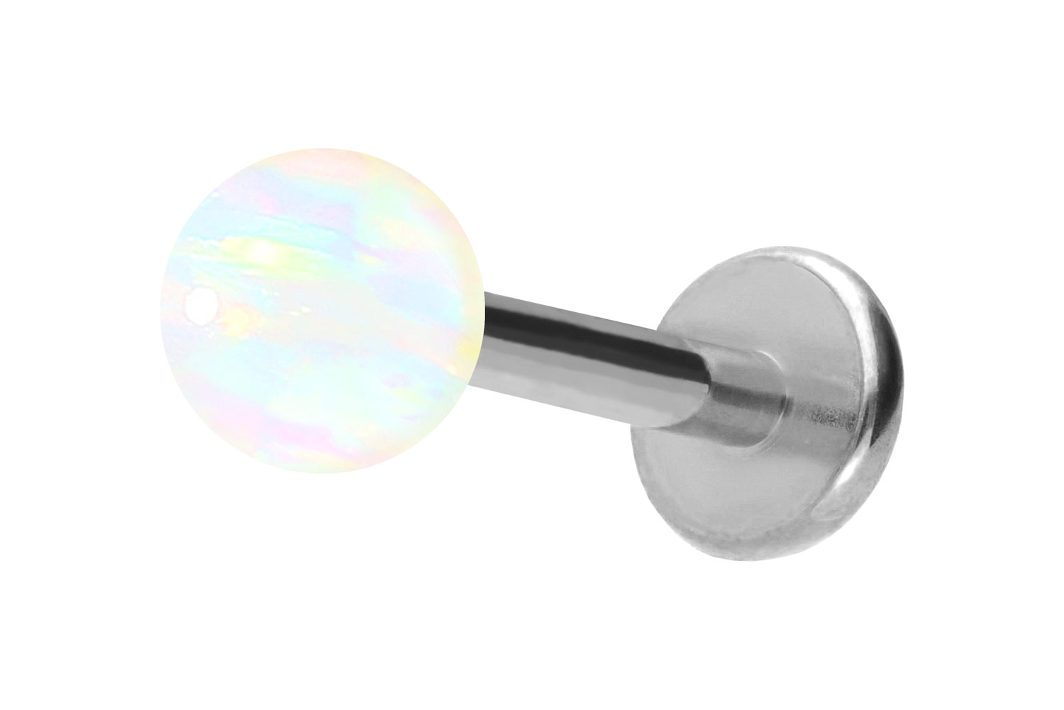 Titan Labret Piercing mit Innengewinde SYNTHETISCHER OPAL